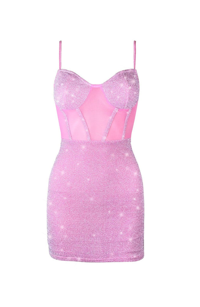 Samira Pink Glitter Mini Dress – DemiBlush